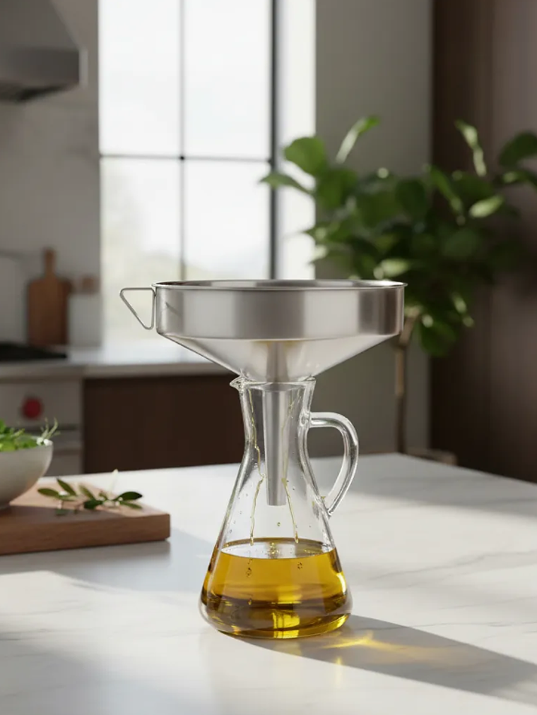 Embudo de acero inoxidable boca ancha 14 cm cocina 4