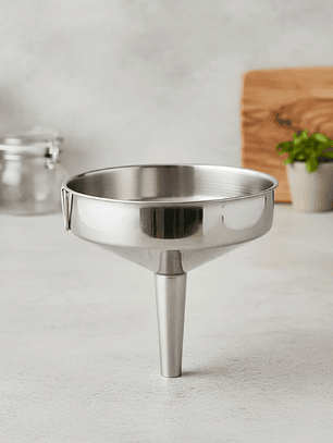 Embudo de acero inoxidable boca ancha 14 cm cocina