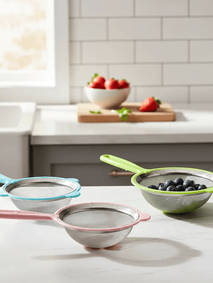 Set 3 Coladores Cocina Acero Inoxidable 8, 10, 12 cm