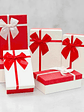 Set De Cajas Para Regalo Rojas Y Blancas Con Lazo Varios Tamaños - Miniatura 1