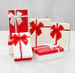 Set De Cajas Para Regalo Rojas Y Blancas Con Lazo Varios Tamaños - Miniatura 1