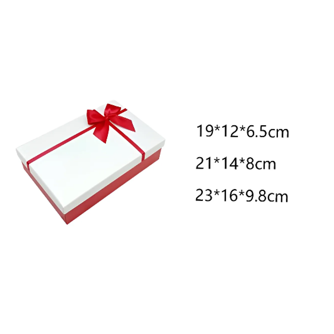 Set De Cajas Para Regalo Rojas Y Blancas Con Lazo Varios Tamaños 5