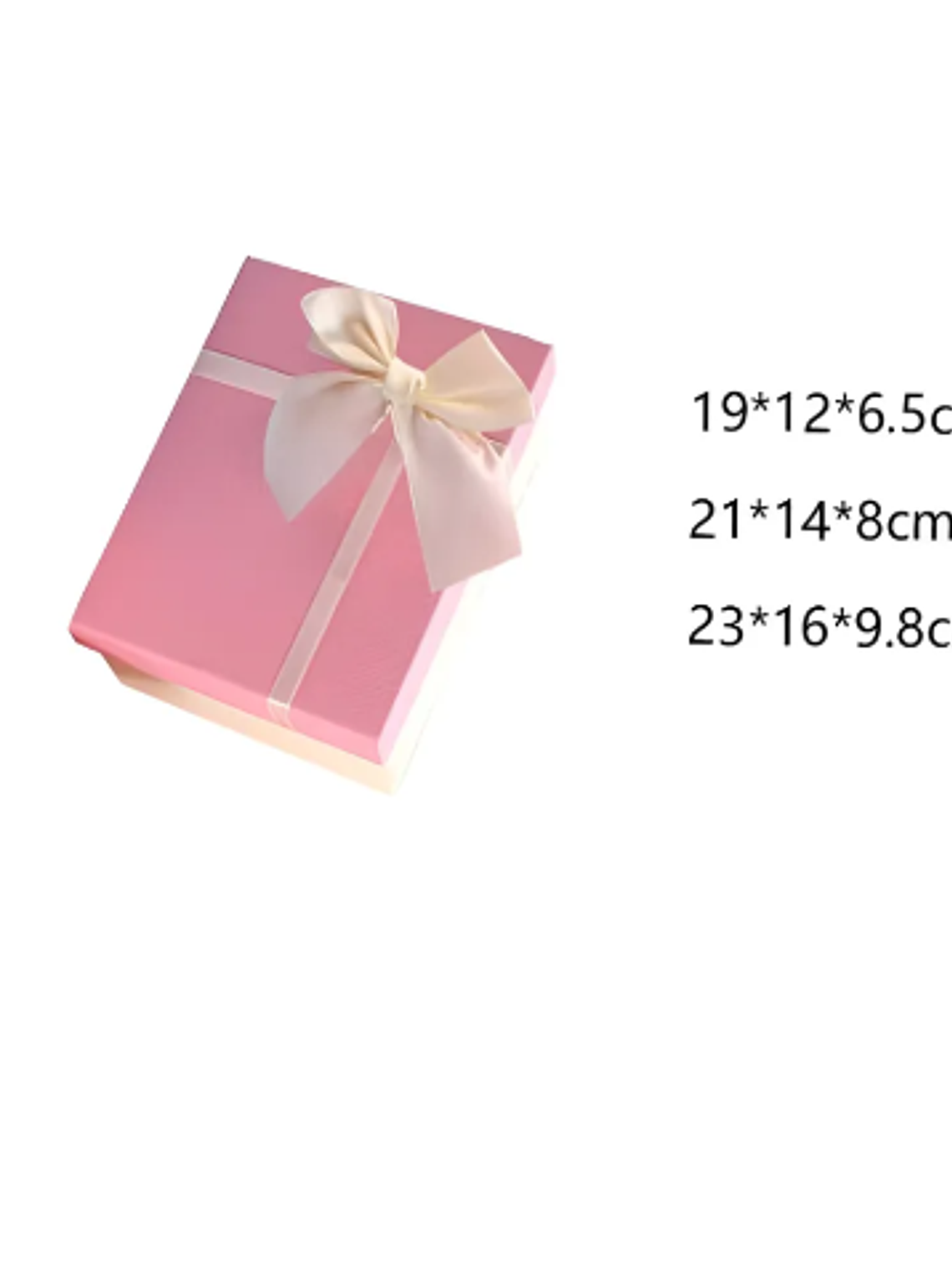 Set Caja de regalo rosada con lazo elegante varios tamaños 2