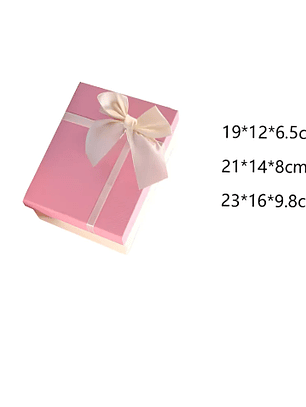 Set Caja de regalo rosada con lazo elegante varios tamaños