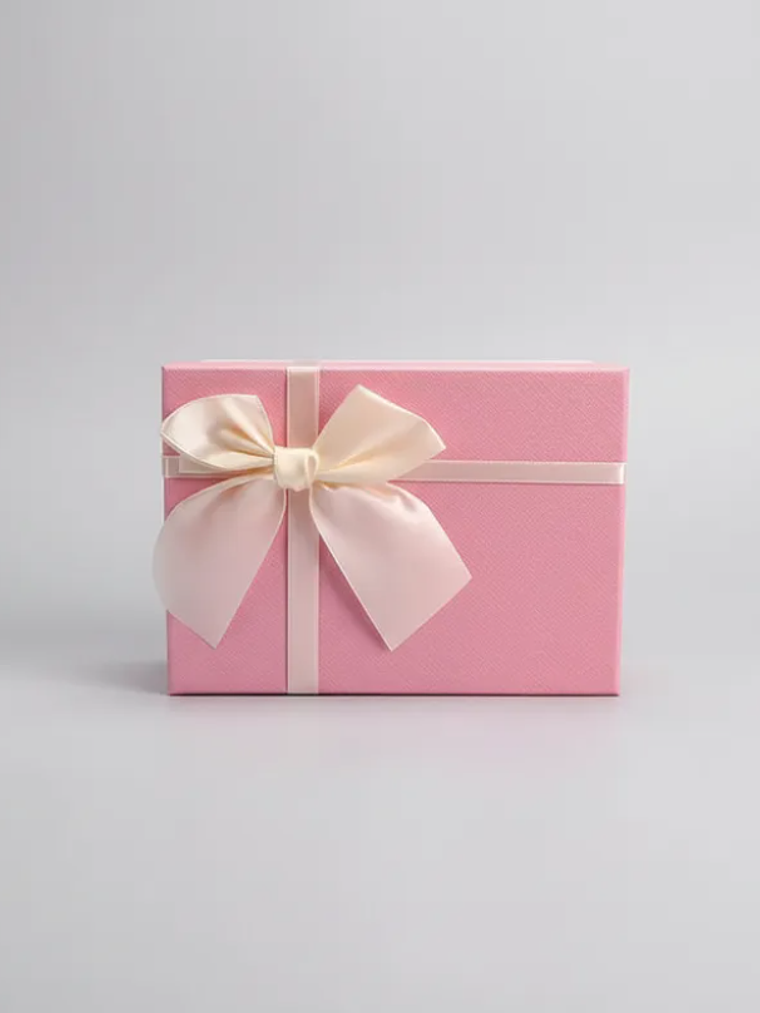 Set Caja de regalo rosada con lazo elegante varios tamaños 4