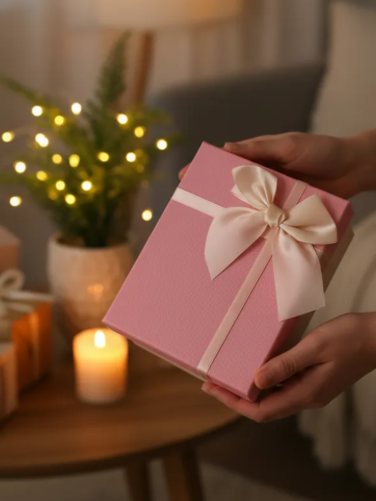 Set Caja de regalo rosada con lazo elegante varios tamaños 6