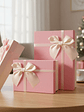 Set Caja de regalo rosada con lazo elegante varios tamaños - Miniatura 7