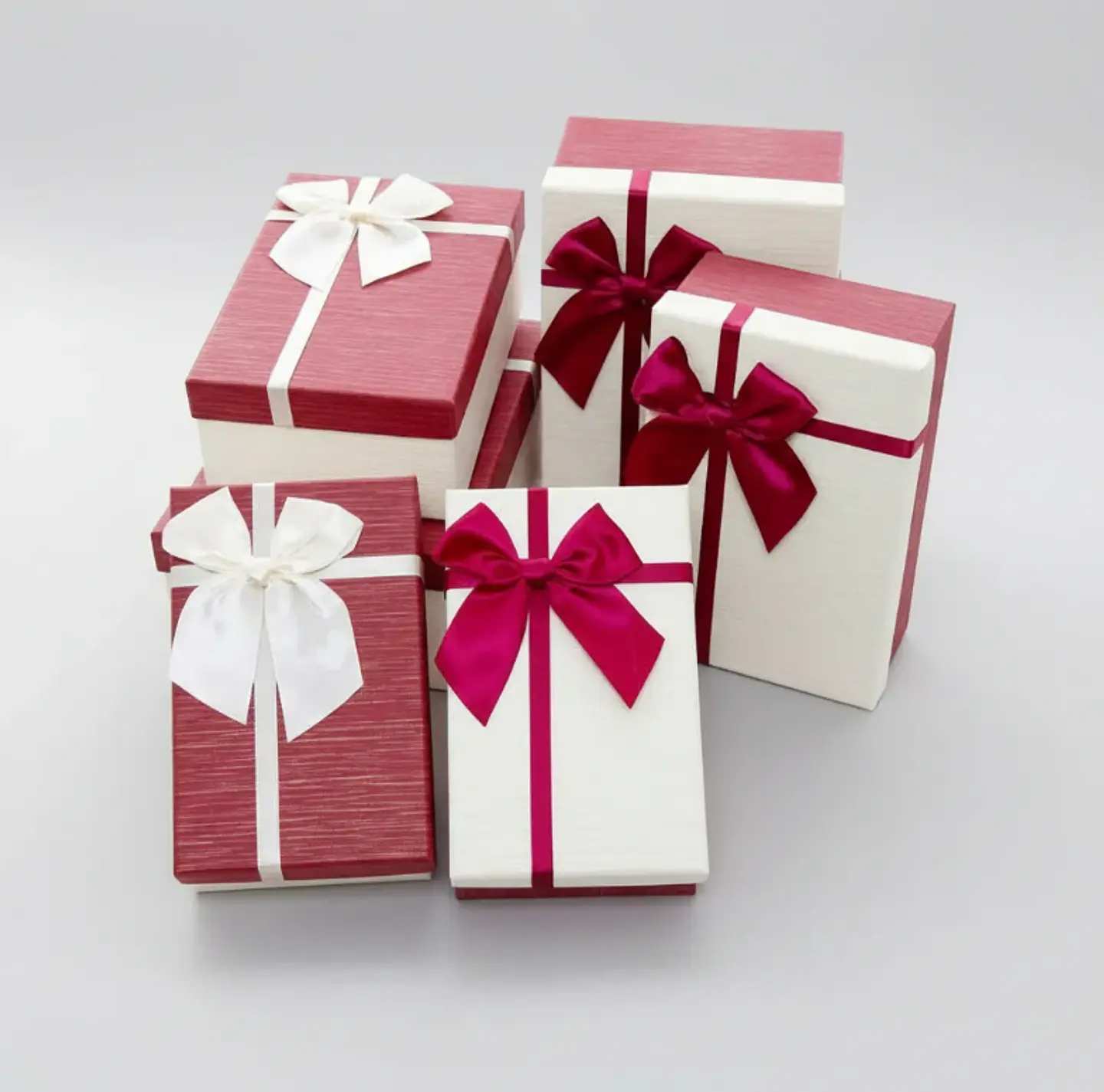 Caja de regalo rectangular con lazo 3 tamaños 5