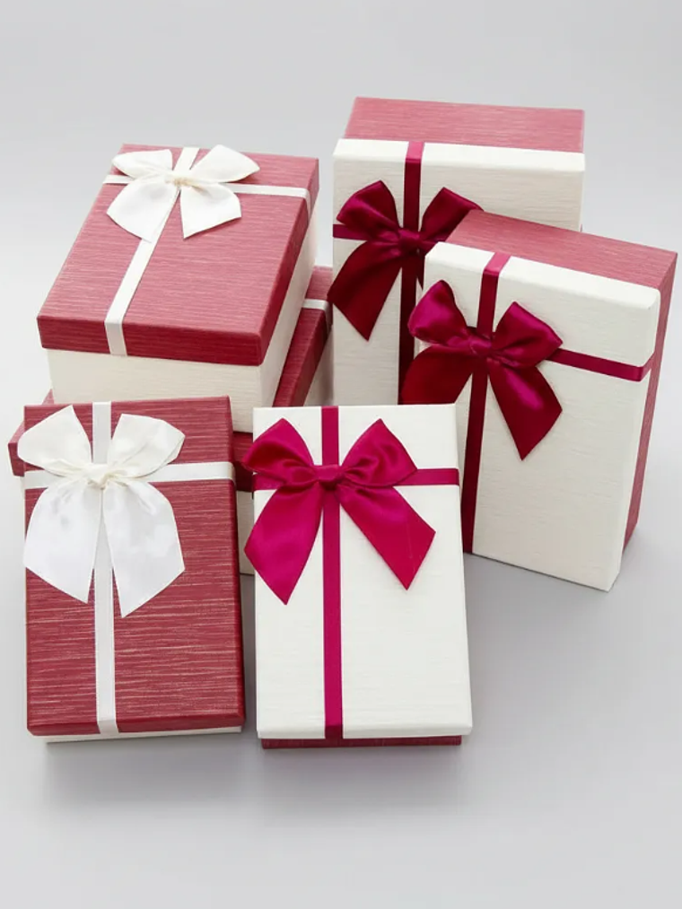 Caja de regalo rectangular con lazo 3 tamaños 5