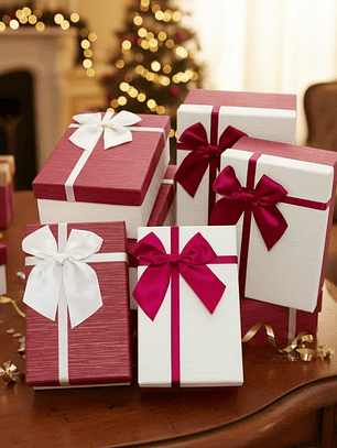 Caja de regalo rectangular con lazo 3 tamaños