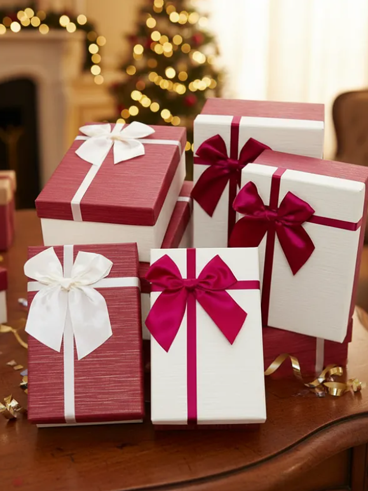 Caja de regalo rectangular con lazo 3 tamaños 1