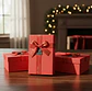 Set Caja de regalo roja rectangular con cinta decorativa - Miniatura 3