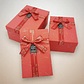 Set Caja de regalo roja rectangular con cinta decorativa - Miniatura 4
