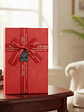 Set Caja de regalo roja rectangular con cinta decorativa - Miniatura 2