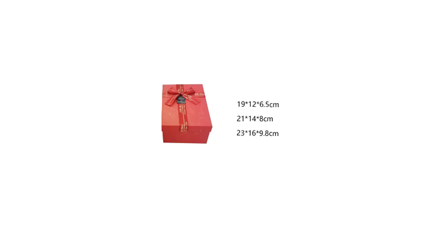 Set Caja de regalo roja rectangular con cinta decorativa 5