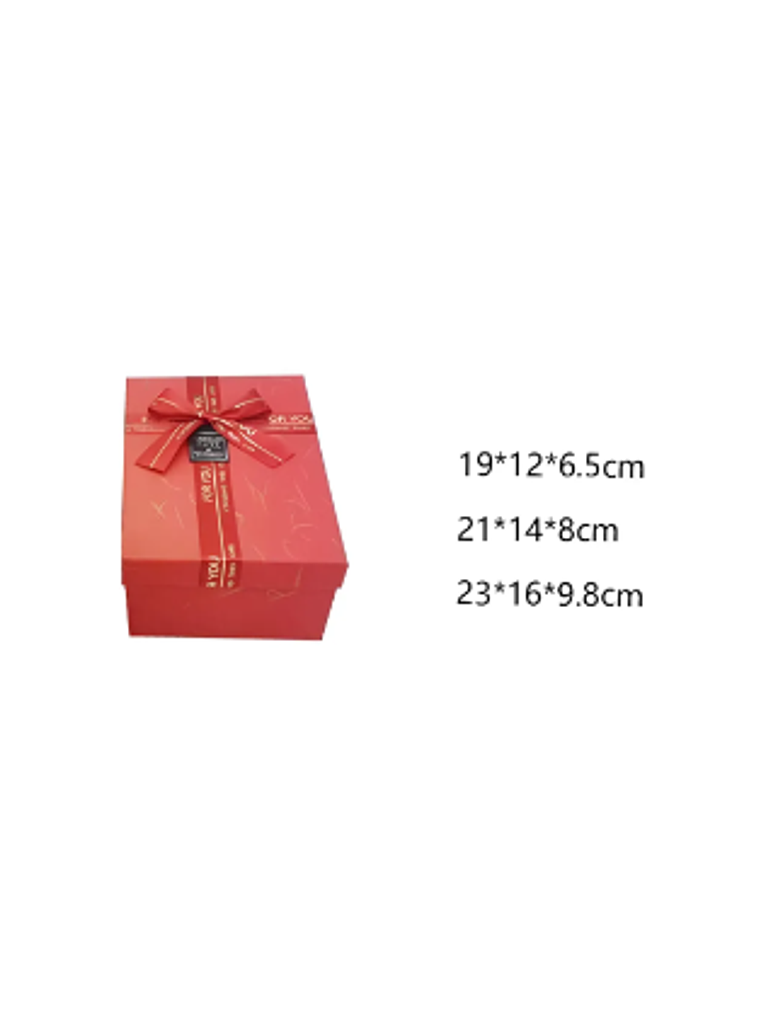 Set Caja de regalo roja rectangular con cinta decorativa 5