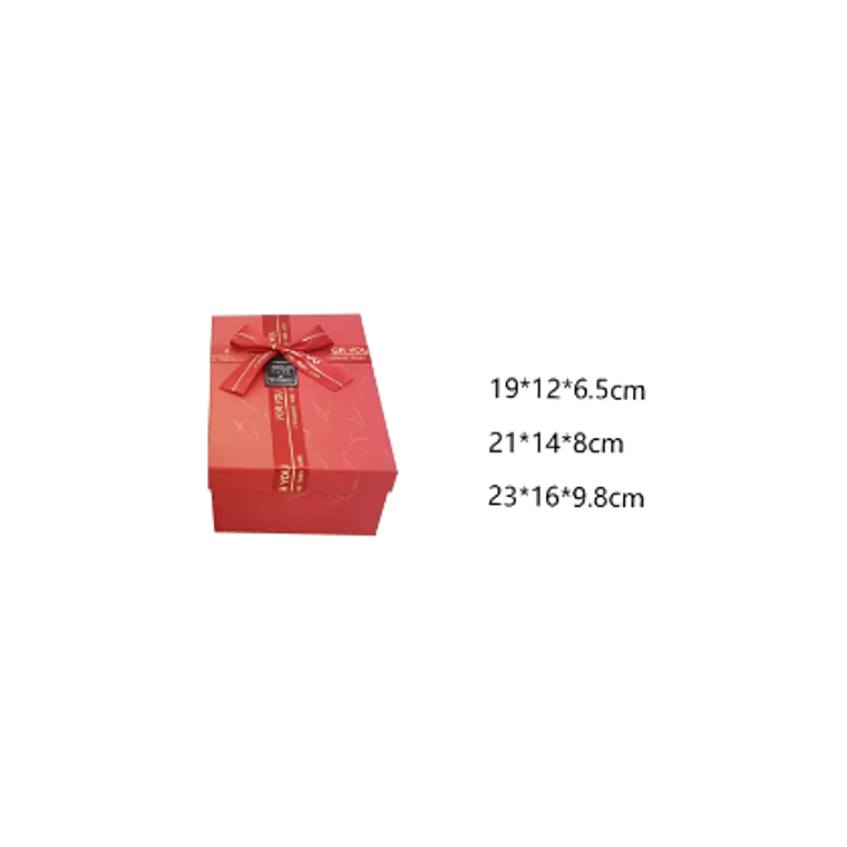 Set Caja de regalo roja rectangular con cinta decorativa 5