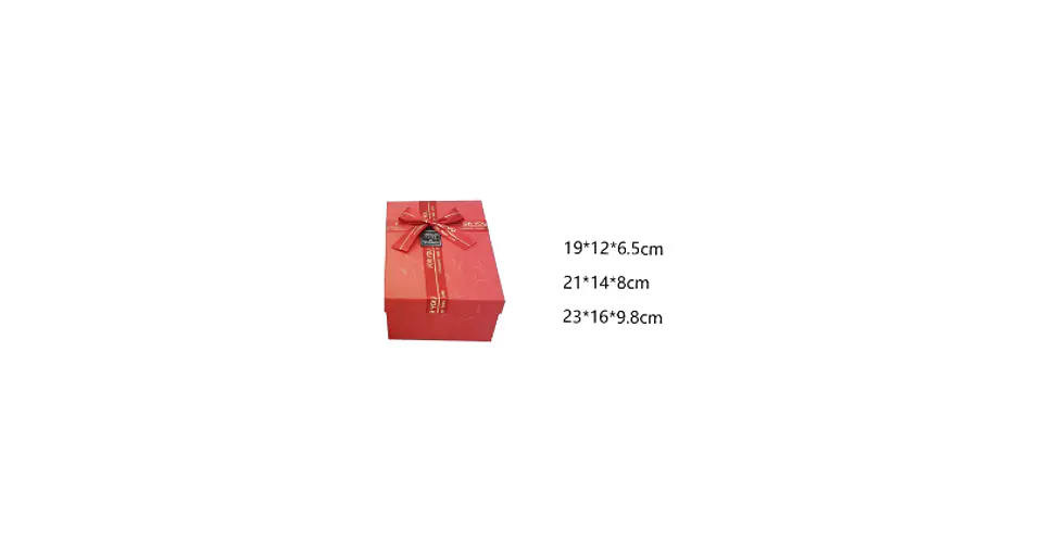 Set Caja de regalo roja rectangular con cinta decorativa 5