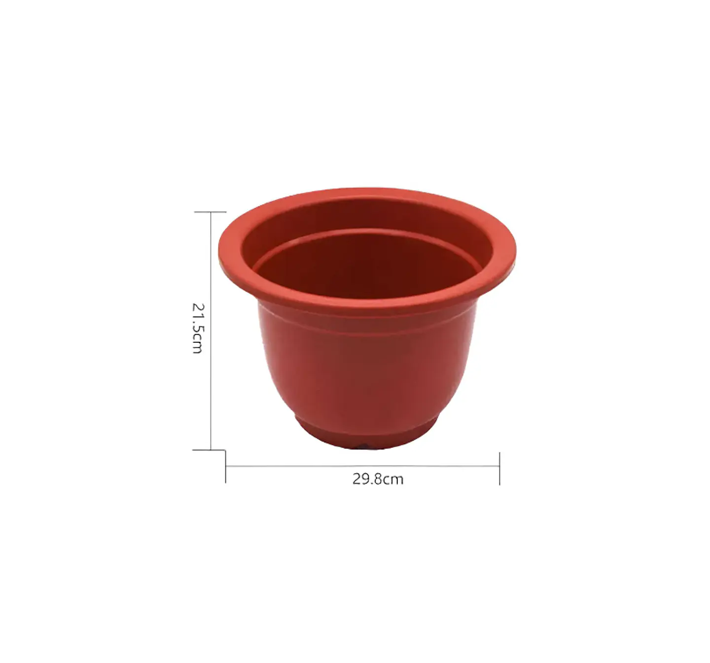 Macetero Plástico Redondo 30cm Color Ladrillo Jardín 2