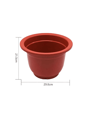 Macetero Plástico Redondo 30cm Color Ladrillo Jardín