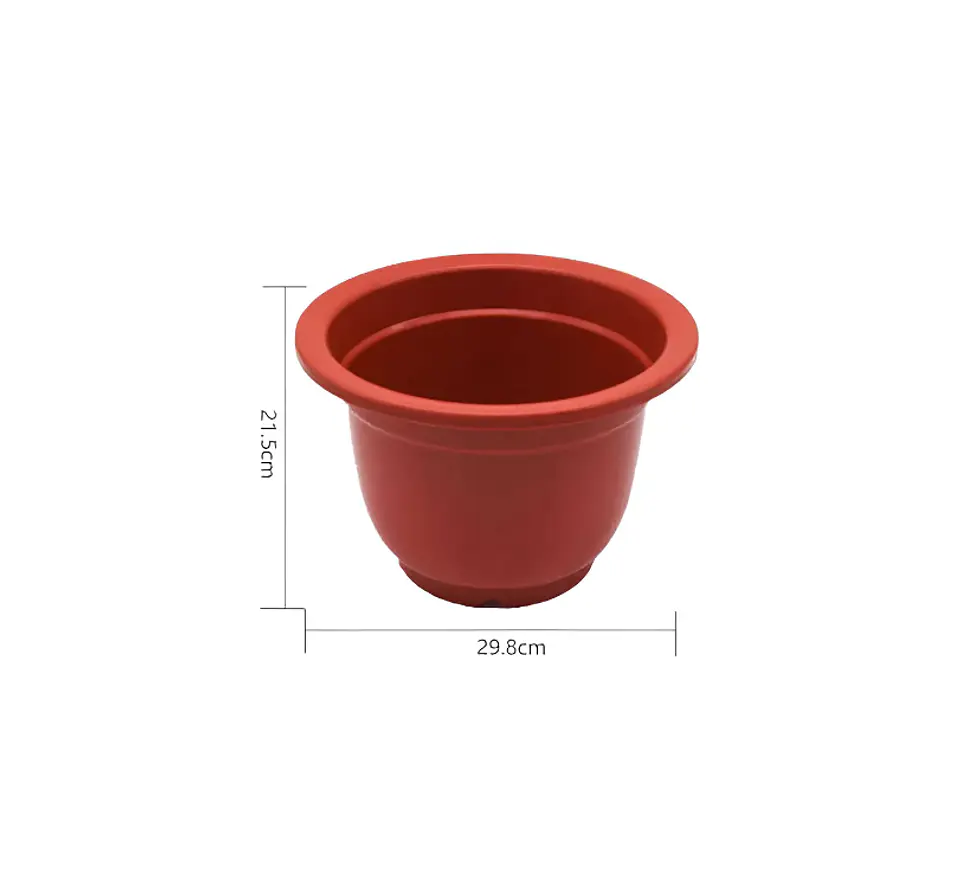 Macetero Plástico Redondo 30cm Color Ladrillo Jardín 2