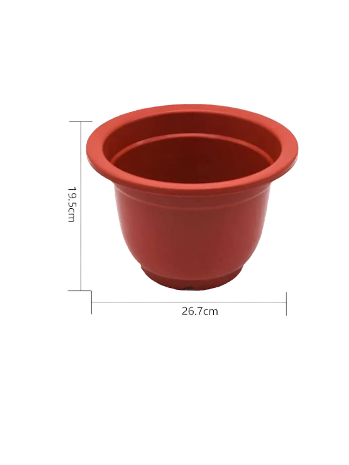 Macetero Plástico Redondo Terracota 27x19.5cm Para Plantas 3