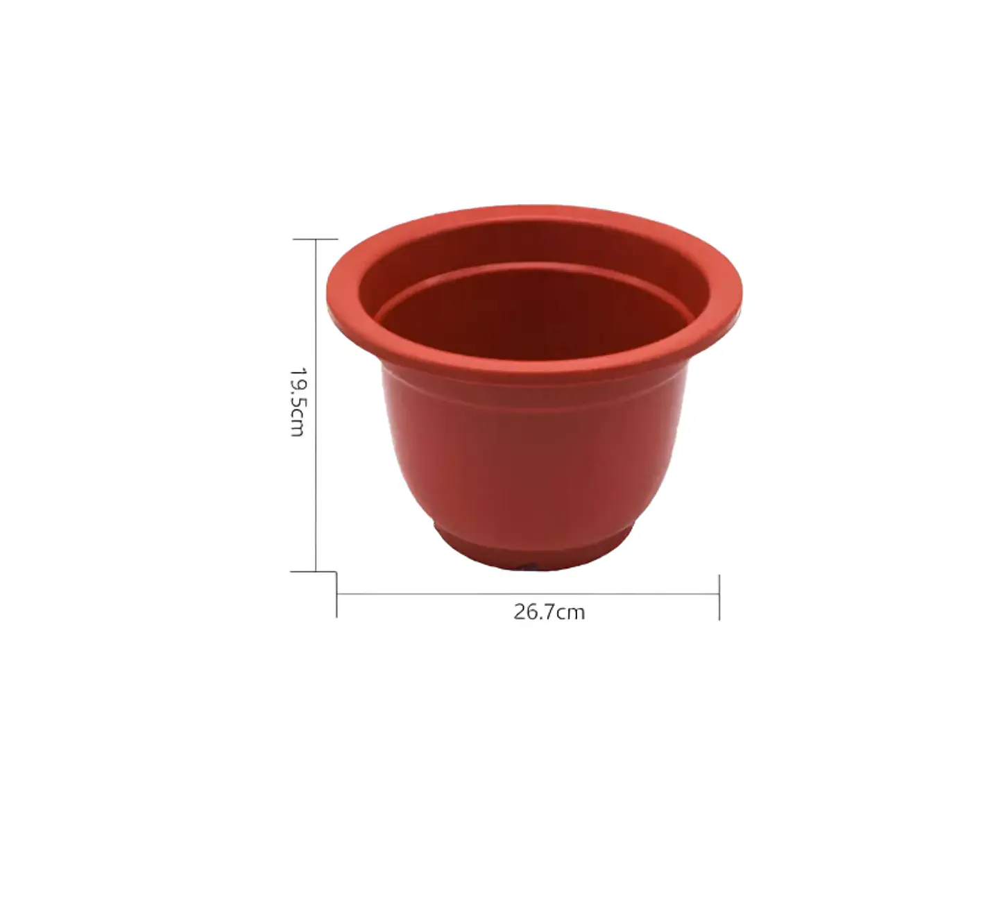 Macetero Plástico Redondo Terracota 26.7x19.5cm Para Plantas 3