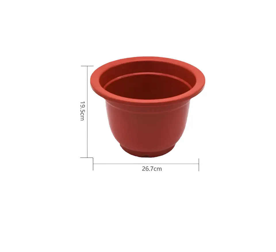 Macetero Plástico Redondo Terracota 26.7x19.5cm Para Plantas 3