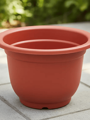 Macetero Plástico Redondo Terracota 26.7x19.5cm Para Plantas