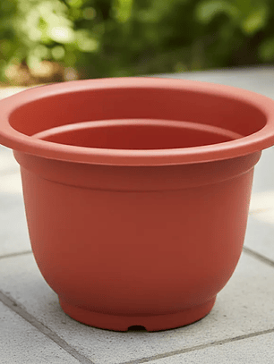 Macetero Plástico Redondo Terracota 27x19.5cm Para Plantas