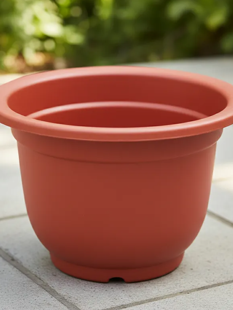 Macetero Plástico Redondo Terracota 27x19.5cm Para Plantas 1