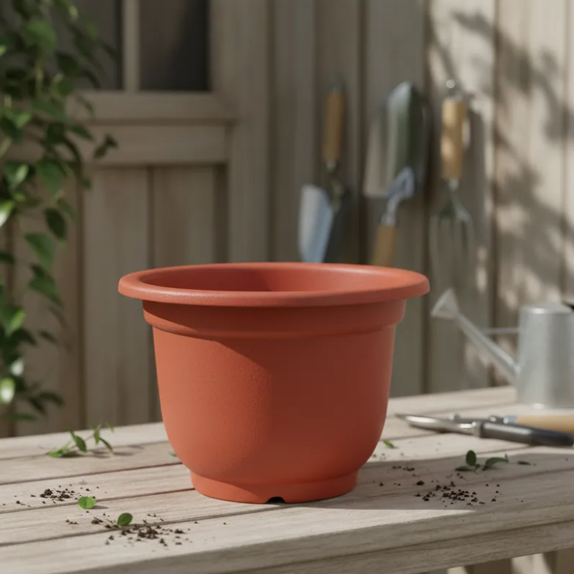 Macetero Plástico Redondo Terracota 26.7x19.5cm Para Plantas 5