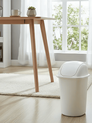 Basurero Plástico Tapa Vaivén Colores Variados