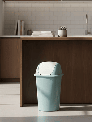 Basurero Plástico Tapa Vaivén Cocina Baño