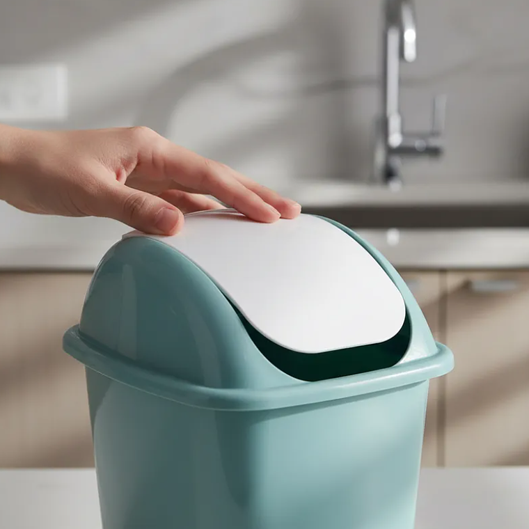 Basurero Plástico Tapa Vaivén Cocina Baño 3