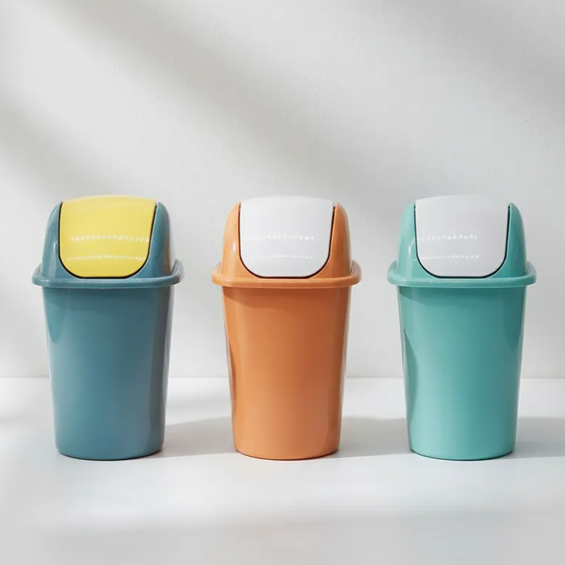 Basurero Plástico Tapa Vaivén Cocina Baño 4