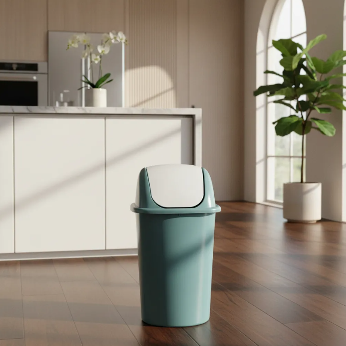 Basurero Plástico Tapa Vaivén Cocina Baño 5