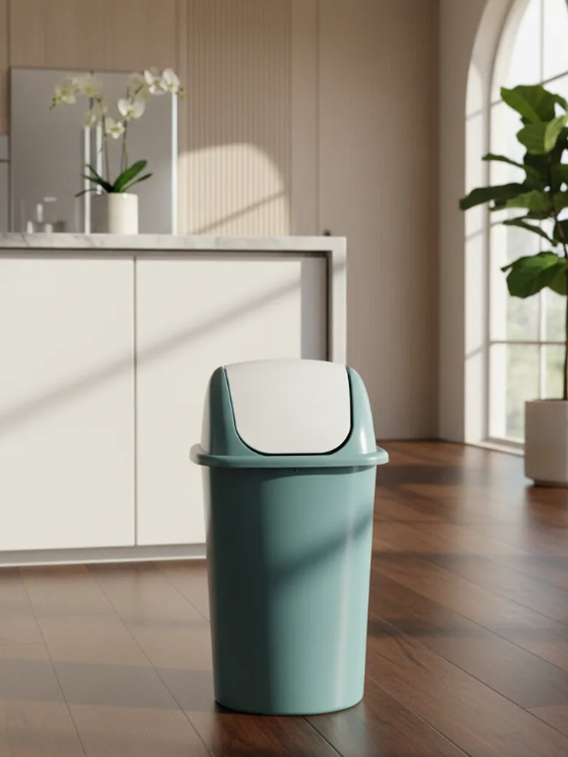 Basurero Plástico Tapa Vaivén Cocina Baño 5