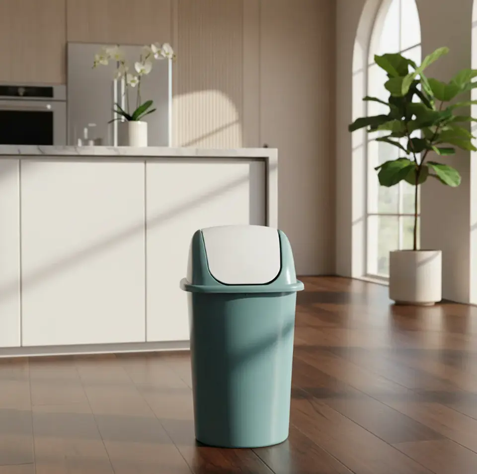 Basurero Plástico Tapa Vaivén Cocina Baño 5