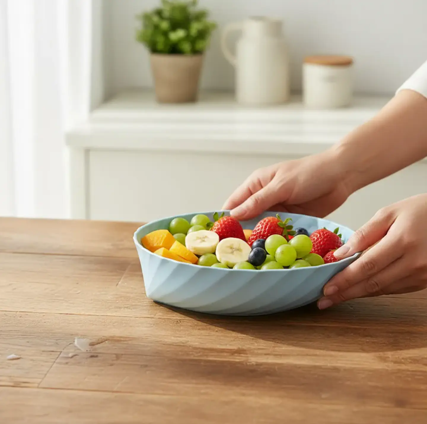 Fuente Bowl Plástico Frutero Ensaladera Diseño Moderno 27.5cm 1