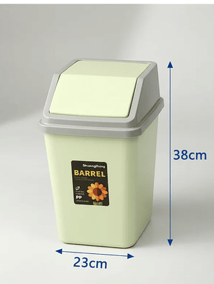 Basurero plástico con tapa vaivén 23x38 cm