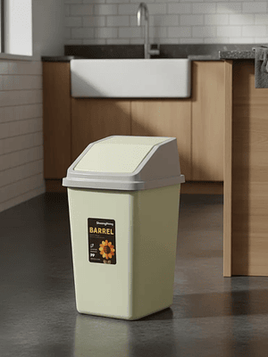 Basurero plástico con tapa vaivén 23x38 cm