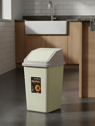 Basurero plástico con tapa vaivén 23x38 cm