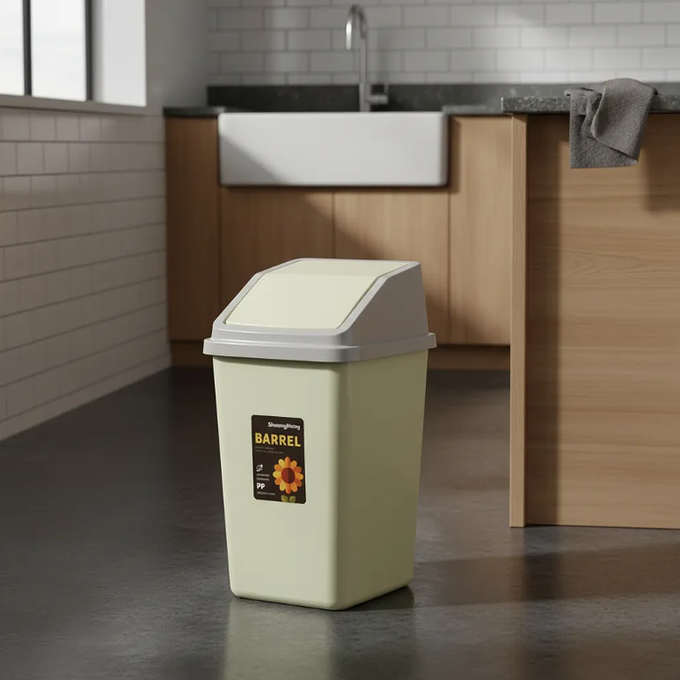 Basurero plástico con tapa vaivén 23x38 cm 1