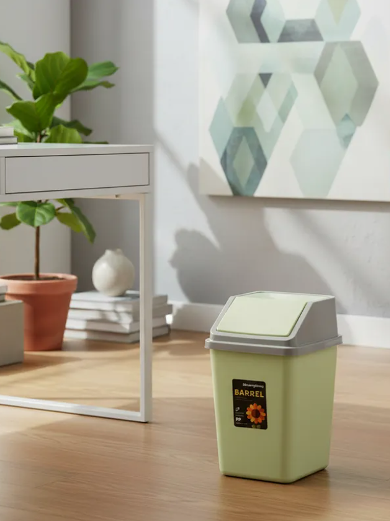 Basurero plástico con tapa vaivén 23x38 cm 4