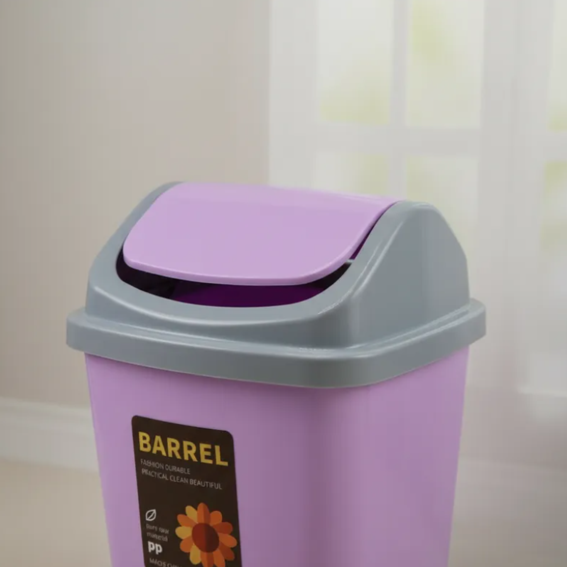 Basurero Plástico con Tapa Vaivén para Cocina Baño Oficina 4