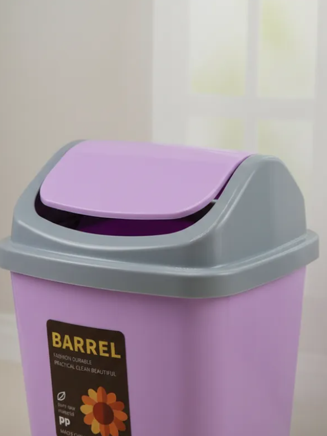 Basurero Plástico con Tapa Vaivén para Cocina Baño Oficina 4