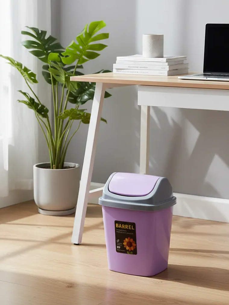 Basurero Plástico con Tapa Vaivén para Cocina Baño Oficina 2