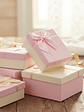 Set Caja de regalo cuadrada rosada con lazo - Miniatura 1