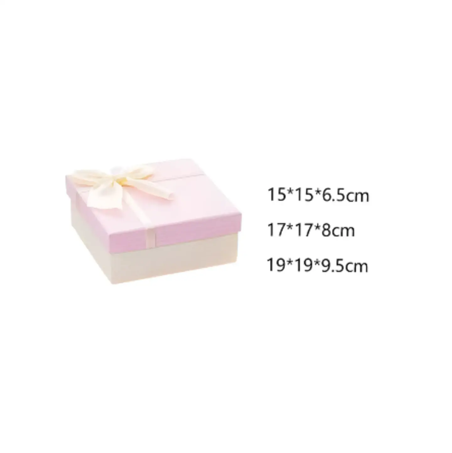 Set Caja de regalo cuadrada rosada con lazo 4